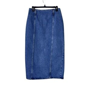 Vintage Y2K Maxi Jean Skirt 10 Festival Cowgirl Western 90s‎ Denim Grunge…